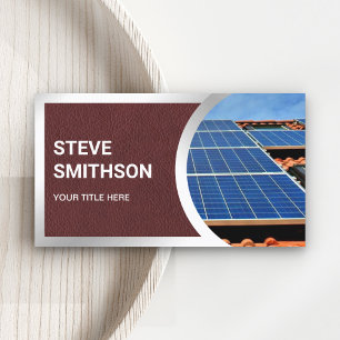 Carte De Visite Panneaux solaires en cuir marron sur le toit en ac