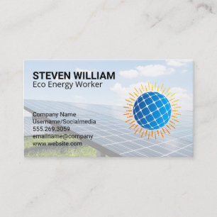 Carte De Visite Panneaux solaires Énergie Technicien