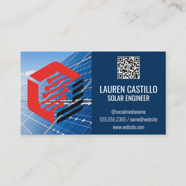 Carte De Visite Panneaux solaires et énergie technologique (Devant)