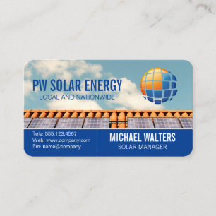 Carte De Visite Panneaux solaires sur le toit   Énergie   Puissanc