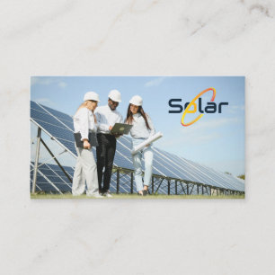 Carte De Visite Panneaux solaires Techniciens travaillant sur si