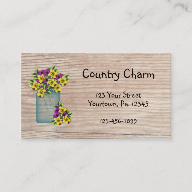 Carte de visite Pansies pays (Devant)