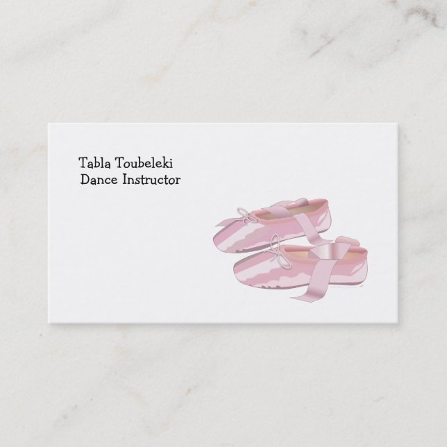 Carte De Visite Pantoufles roses de chaussures de ballet (Devant)