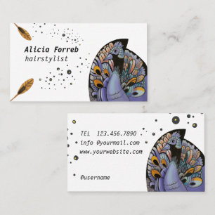 carte de visite paon coiffeur