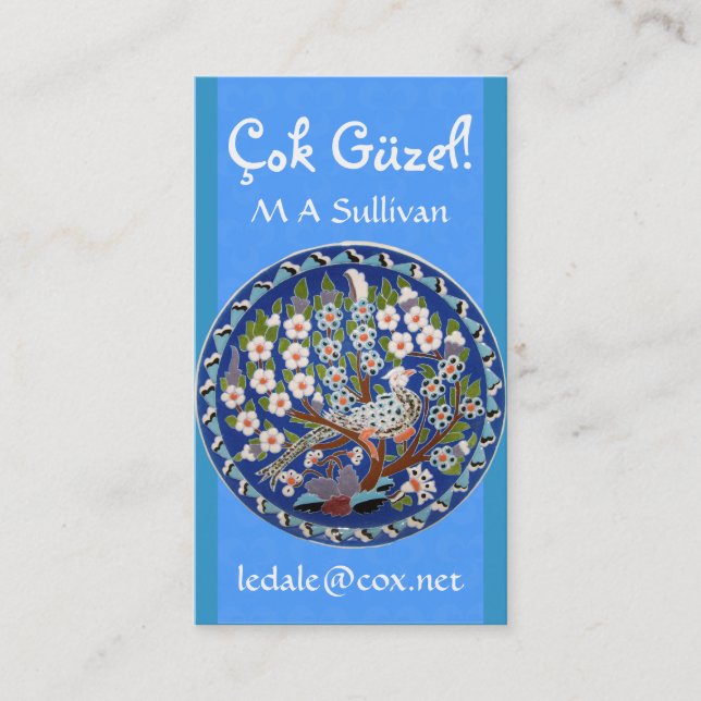 Carte De Visite Paon floral (Devant)