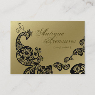 Carte De Visite Paon floral élégant chic vintage de Boho Paisley
