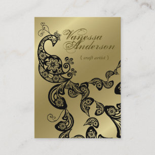 Carte De Visite Paon floral élégant chic vintage de Boho Paisley