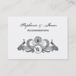 Carte De Visite Paons Vintage avec Monogramme