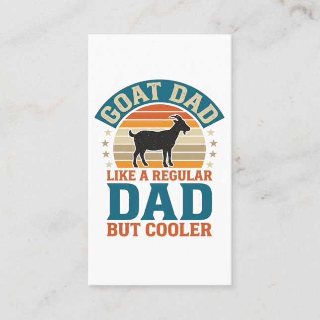 Carte De Visite Papa Chèvre Comme un Papa Régulier Mais Plus Cool  (Devant)