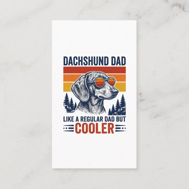 Carte De Visite Papa teckel comme un papa normal mais t-shirt plus (Devant)