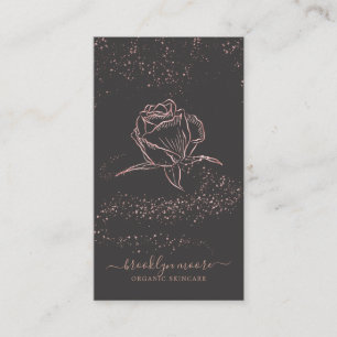 Carte De Visite Papier à en-tête floral de signature de couleur or