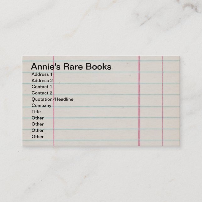 Carte De Visite Papier à lettres Vintage (Devant)