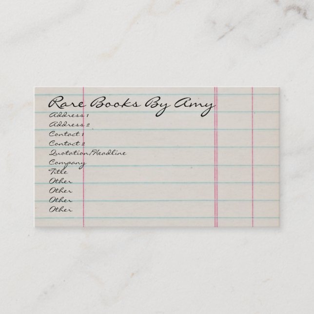 Carte De Visite Papier à lettres vintage (Devant)