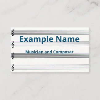 Carte De Visite Papier à musique personnalisé (américain)
