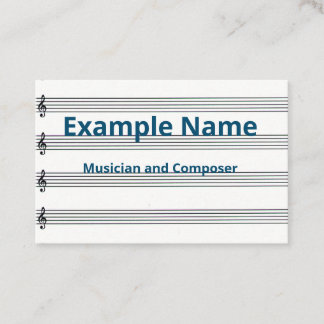 Carte De Visite Papier à musique personnalisé" (Royaume-Uni/Euro)