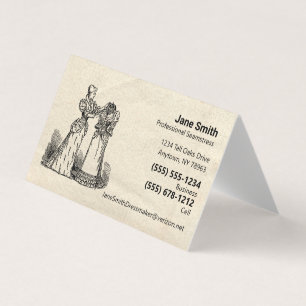 Carte De Visite Papier Antique Vieux Mode Coiffeuse