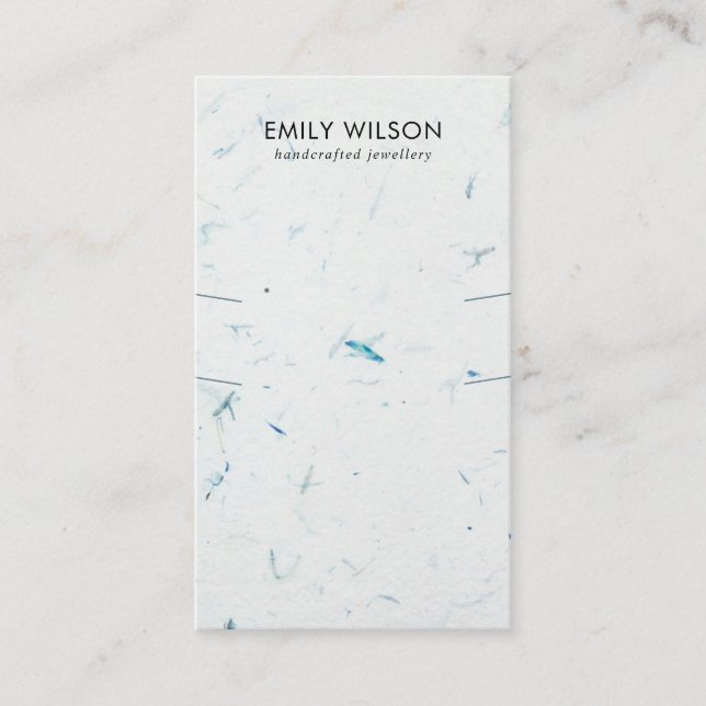 CARTE DE VISITE PAPIER AQUA PETAL FAIT À LA MAIN LONGUE ÉCRAN (Devant)