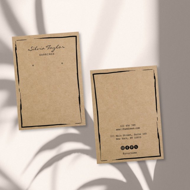 Carte De Visite papier craft simple présentoir de boucles d'oreill (Créateur téléchargé)