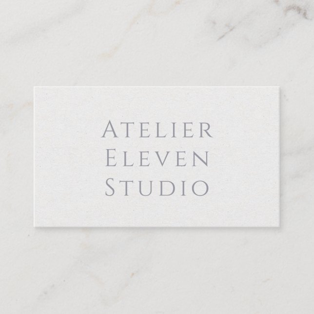Carte De Visite Papier de riz typographique | Blanc (Devant)
