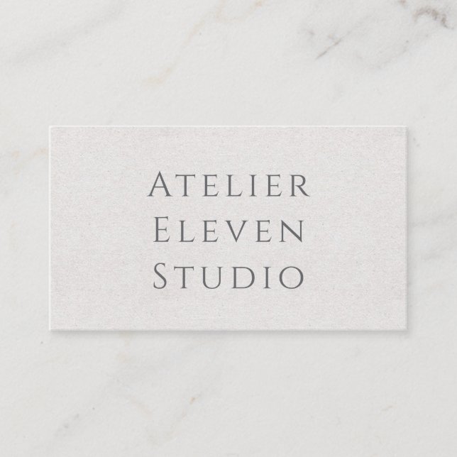 Carte De Visite Papier de riz typographique | Naturel (Devant)