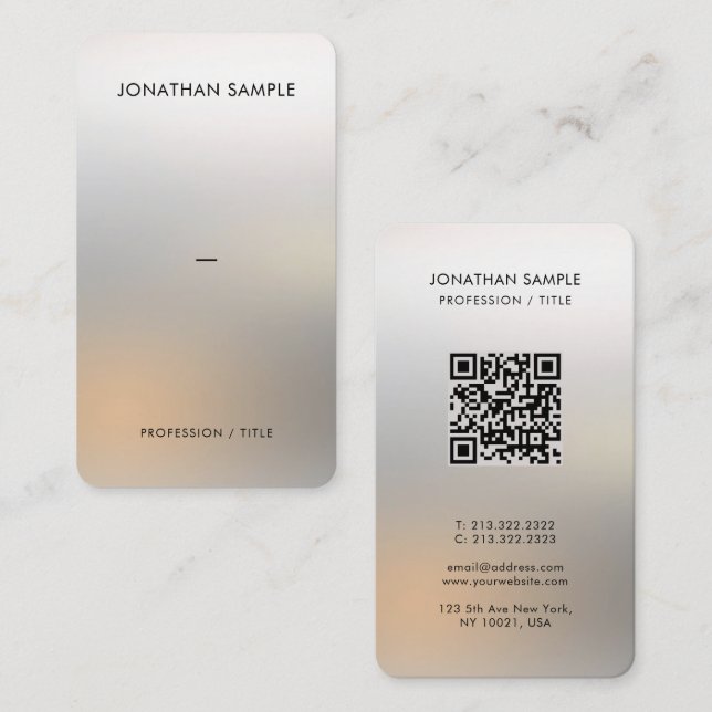 Carte De Visite Papier de soie de qualité supérieure sur mesure (Devant / Derrière)