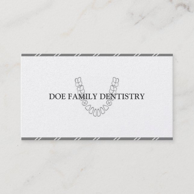 Carte De Visite Papier dentaire de platine de dents de bureau de (Devant)