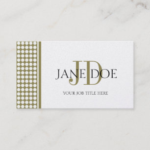 Carte De Visite Papier d'or de point de monogramme de YourJobTitle
