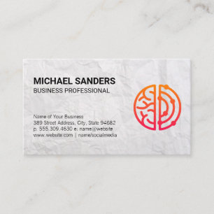 Carte De Visite Papier écroulé Logo Mind
