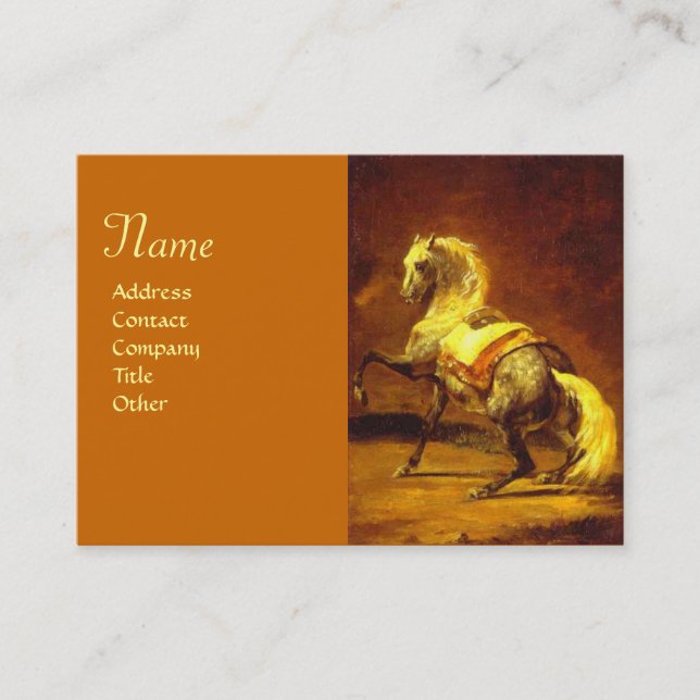 Carte De Visite Papier en perle de crème monogramme de CHEVAL GRAY (Devant)