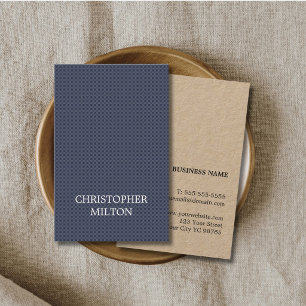 Carte De Visite Papier Kraft Bleu Texture Élégante Moderne Consult