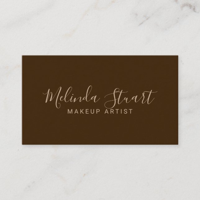 Carte De Visite Papier Kraft pour script moderne professionnel (Devant)
