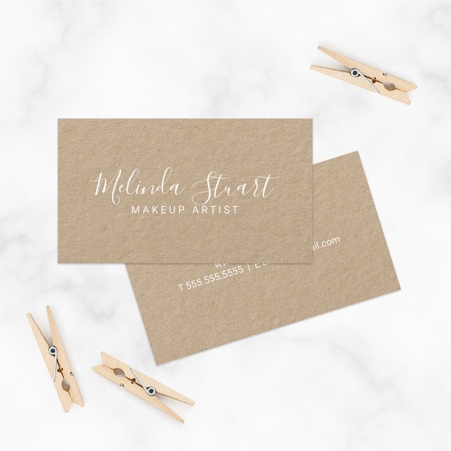Carte De Visite Papier Kraft pour script moderne professionnel (Créateur téléchargé)