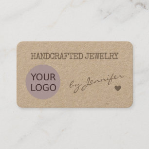 Carte De Visite Papier naturel rustique fabriqué à la main Nom a