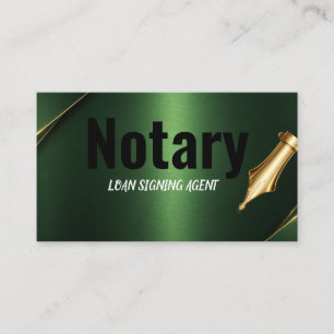 Carte De Visite Papier Notarié Public Vert Élégant Dégradé