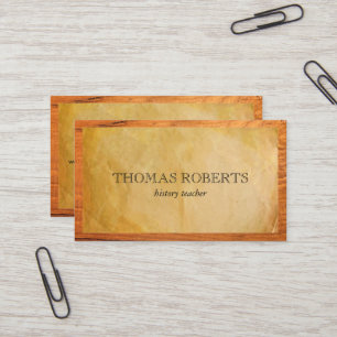 Carte de visite papier parchemin