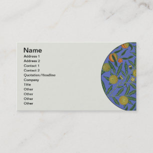 Carte De Visite Papier peint coloré Grenade Bleue de William Morri