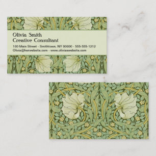 Carte De Visite Papier peint floral bleu Pimpernel de William Morr