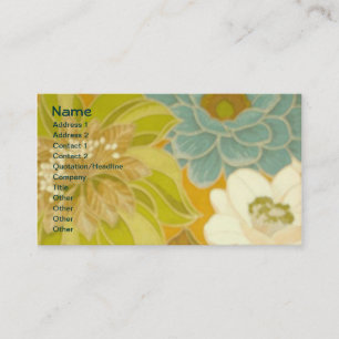 Carte De Visite Papier peint floral Vintage, vert turquoise et Bro
