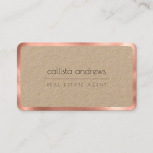 Carte De Visite Papier peint minimaliste moderne Rose Gold Bordure