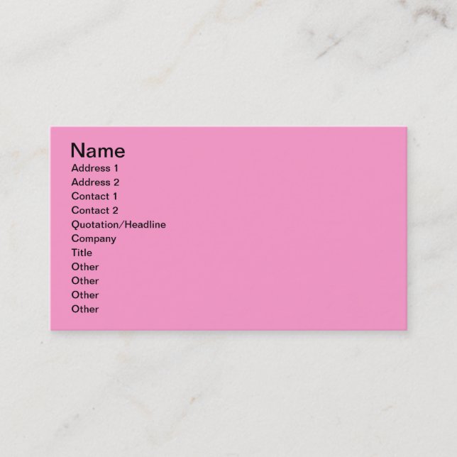 Carte De Visite Papier peint rose pour Monogramming (Devant)
