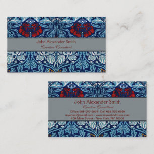 Carte De Visite Papier peint Tulipe Rose Navy Blue de William Morr