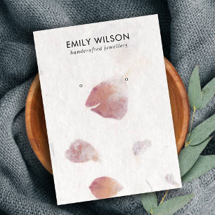 CARTE DE VISITE PAPIER PINK PETAL FAIT À LA MAIN PAPIER STUD EARRI