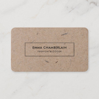 Carte De Visite Papier rustique minimaliste moderne