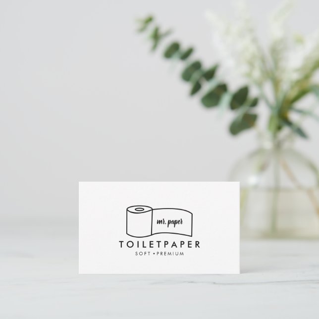 Carte De Visite Papier toilette minimaliste (Debout devant)