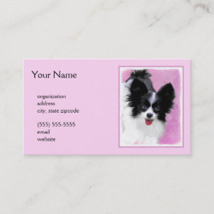 Carte De Visite Papillon (blanc et noir) Peinture - Chien Art