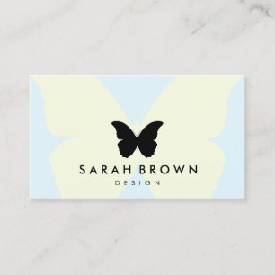 Carte De Visite Papillon bleu et jaune Élégant Professionnel