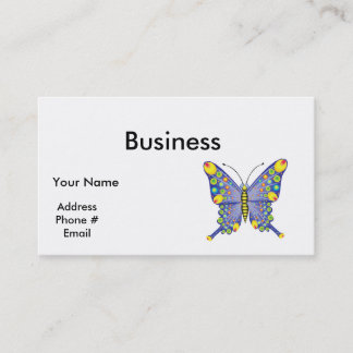 Carte De Visite papillon bleu funky