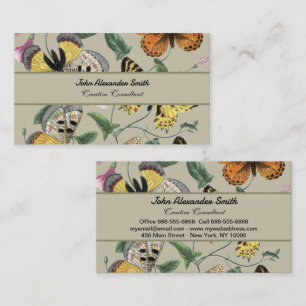 Carte De Visite Papillon de nuit vintage 1842 Art botanique floral
