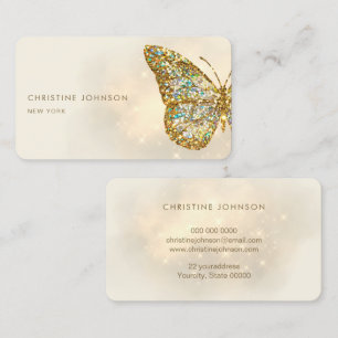 carte de visite papillon fausse parties scintillan