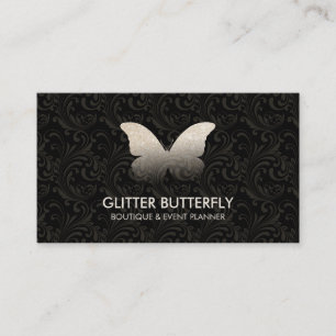 Carte De Visite Papillon Glittter Gold Damask